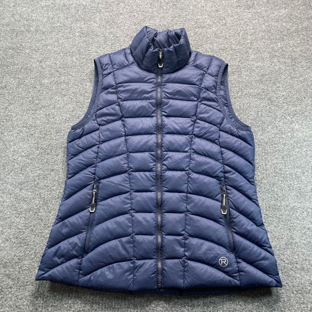 Roper Puffer Vest Women Medium Navy Blue Down Filled Quilted Zip